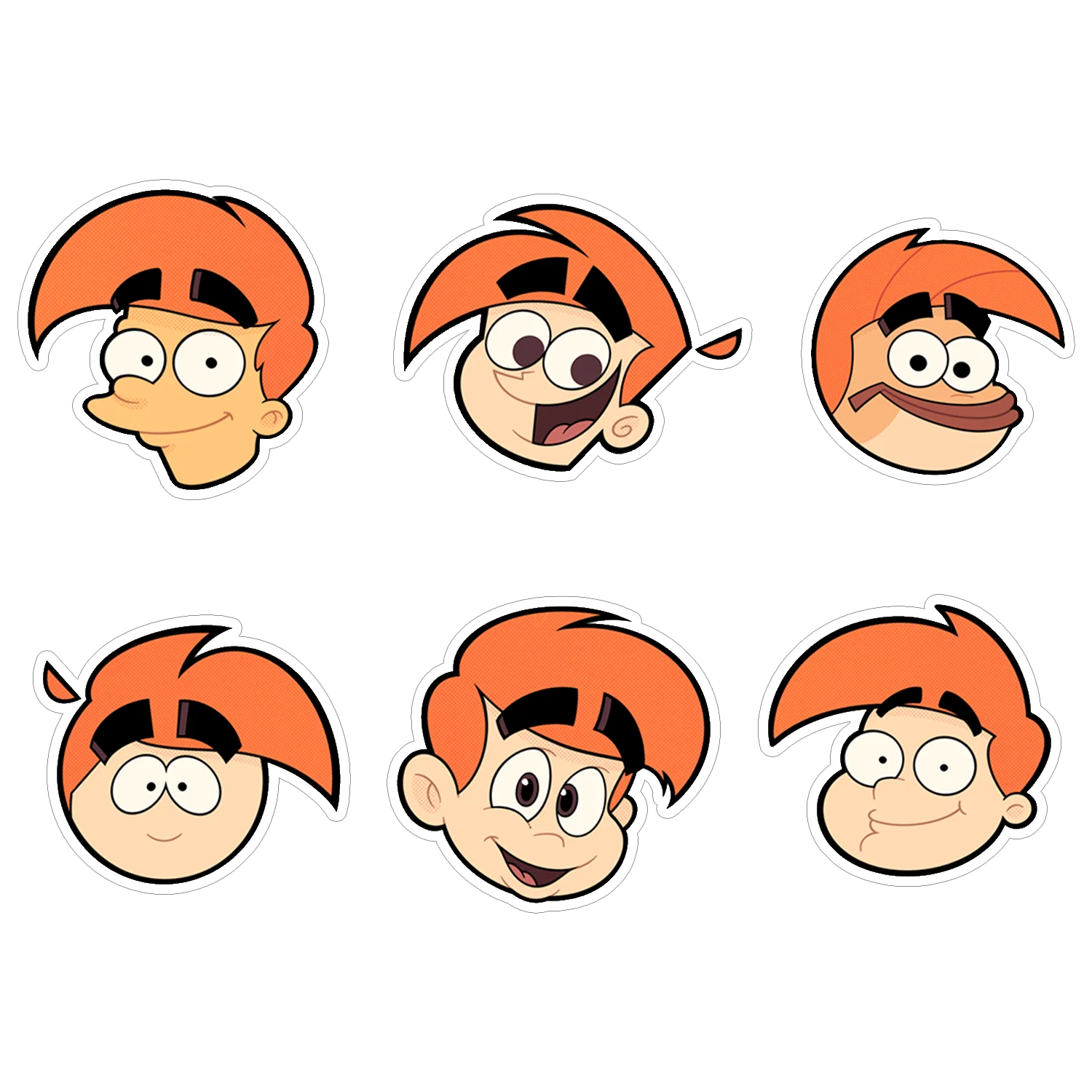 LS Mark Cartoon Head Sticker Set